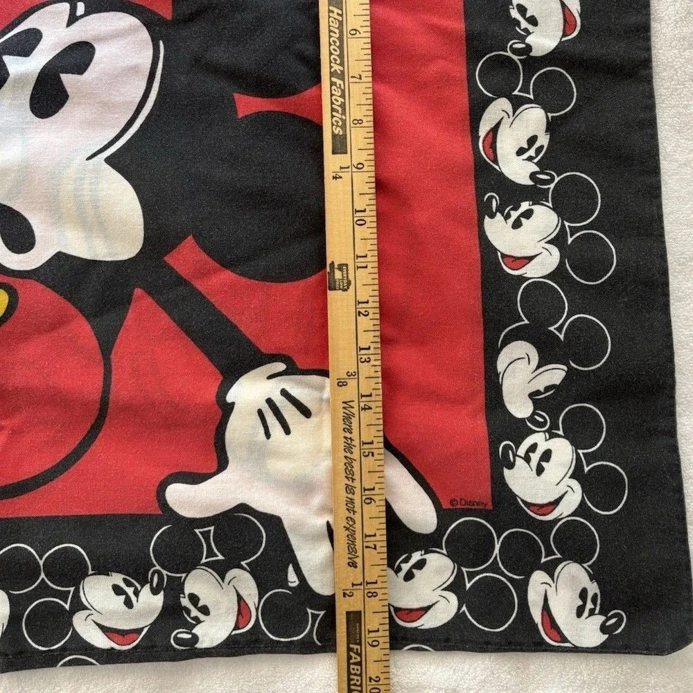 Vintage Disney Mickey‎ Mouse Pillowcase Unisex Standard Red 90s Made in USA